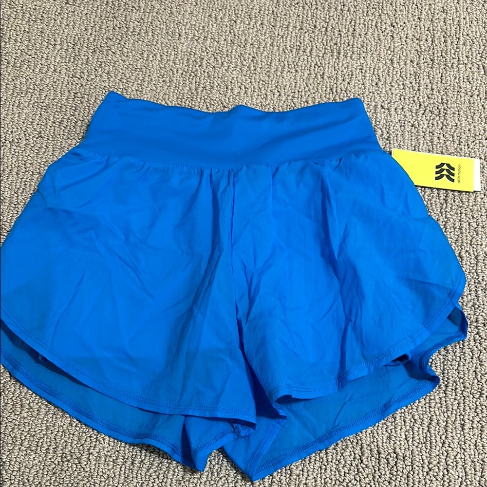 High-Waisted Blue Women's Shorts